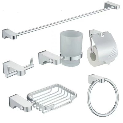 Chrome 6-Piece Bathroom Hardware Set Supplier with Electroplated Polished Finish