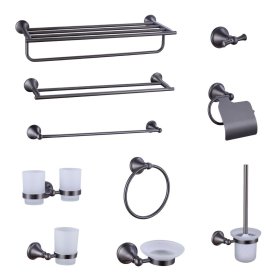 Grey 10-Piece Bathroom Hardware Set Supplier with Full SUS304 Stainless Steel Body