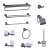 Grey 10-Piece Bathroom Hardware Set Supplier with Full SUS304 Stainless Steel Body