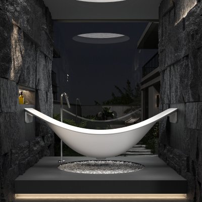 Matte White Suspended Hammock Bathtub Supplier with Wall Mounted Floating Design