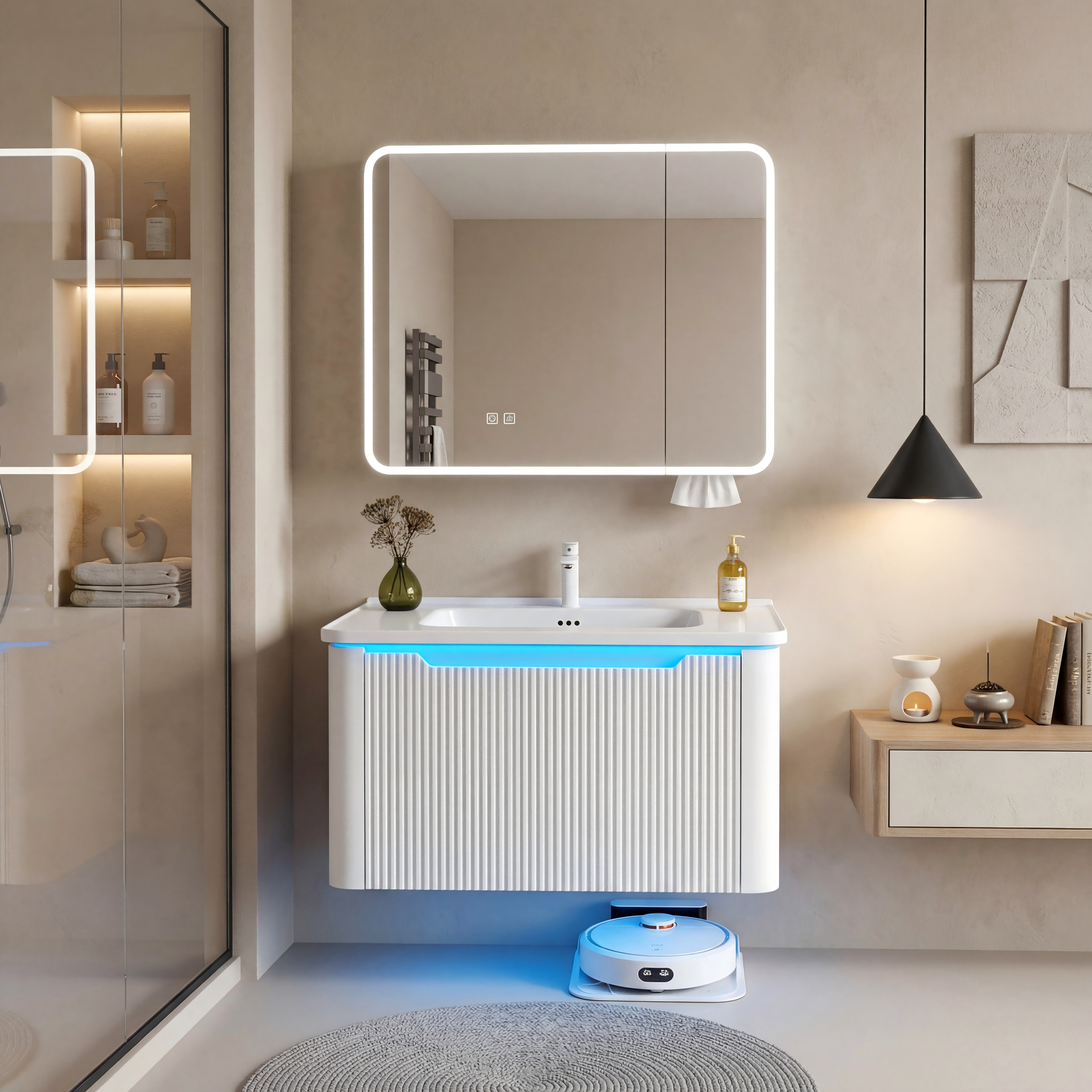 OYAQUA CB-2004-80 800 mm premium finished board vanity with wide drawer bank