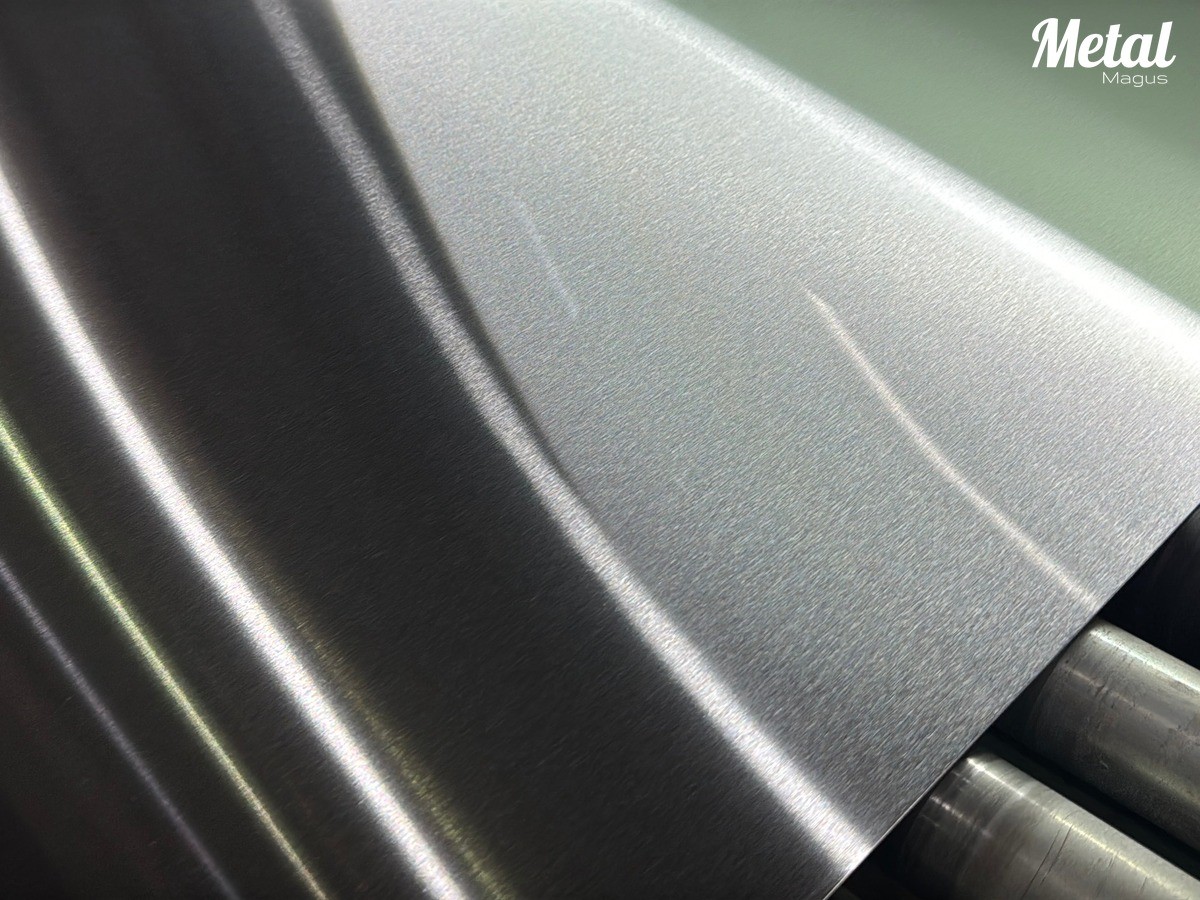 No.4 brushed stainless steel sheet on the production line
