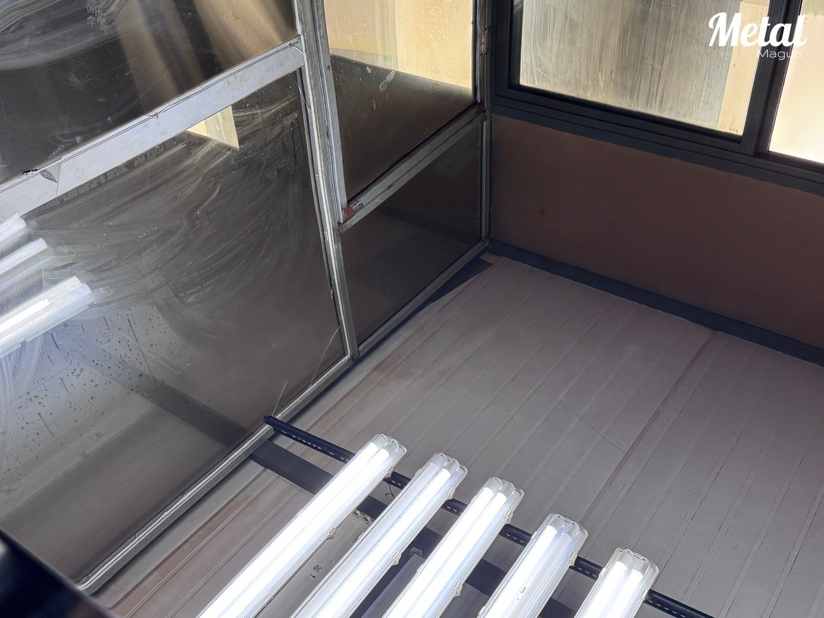 8K mirror finish stainless steel — sharp reflection proving surface quality