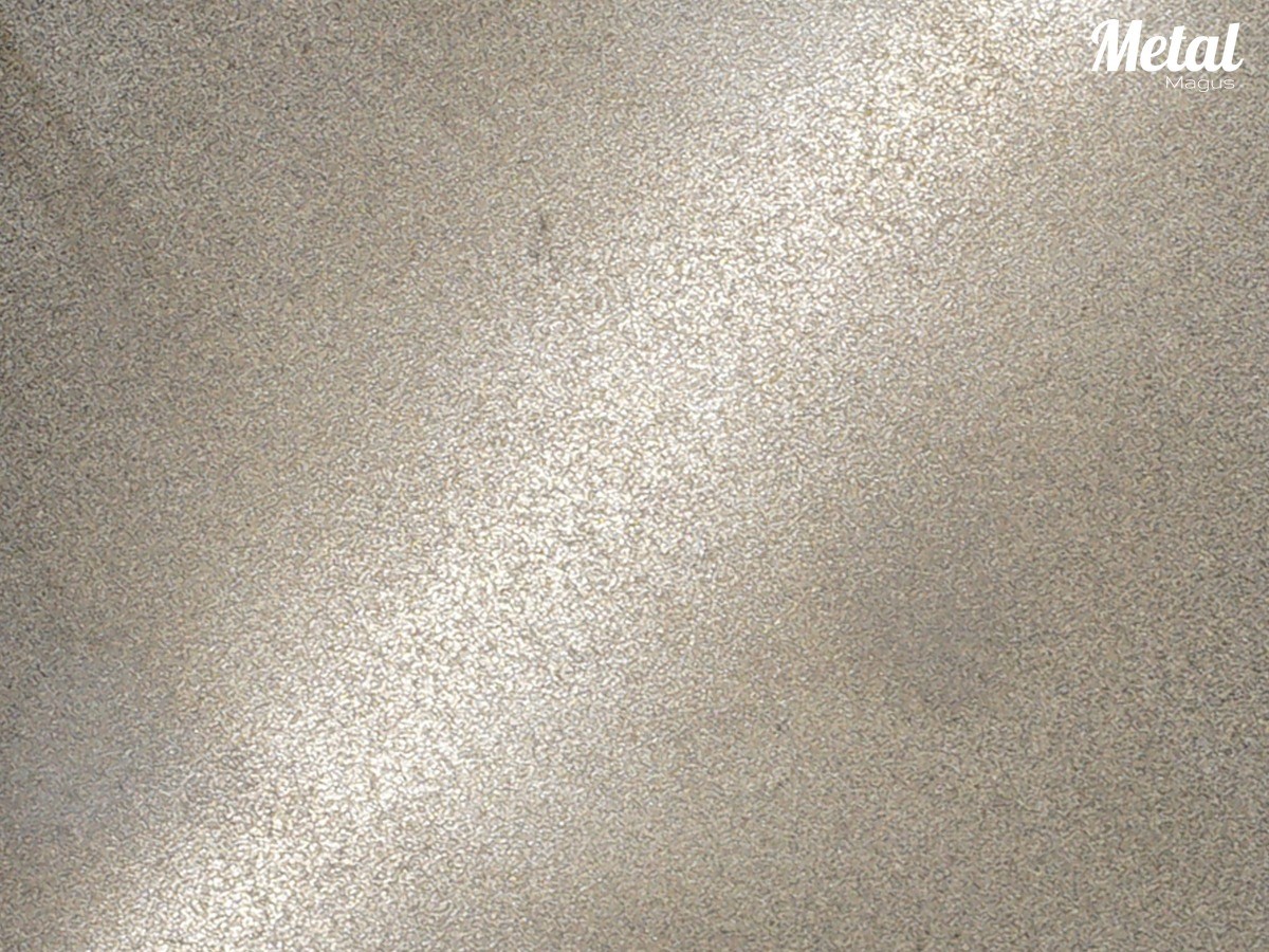Sandblasted stainless steel — uniform matte texture