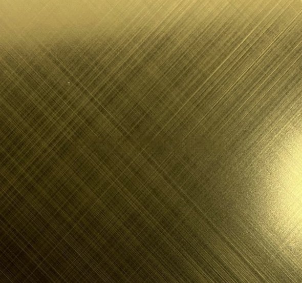 PVD colour coated stainless steel in gold