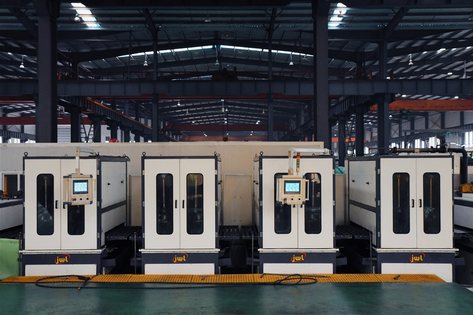 Coil grinding and brushing line inside the factory