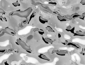 Natural stainless water ripple surface with a clean reflective silver character