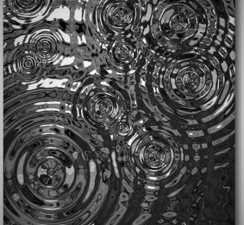 Water ripple stainless steel sheet before fabrication with the surface pattern intact