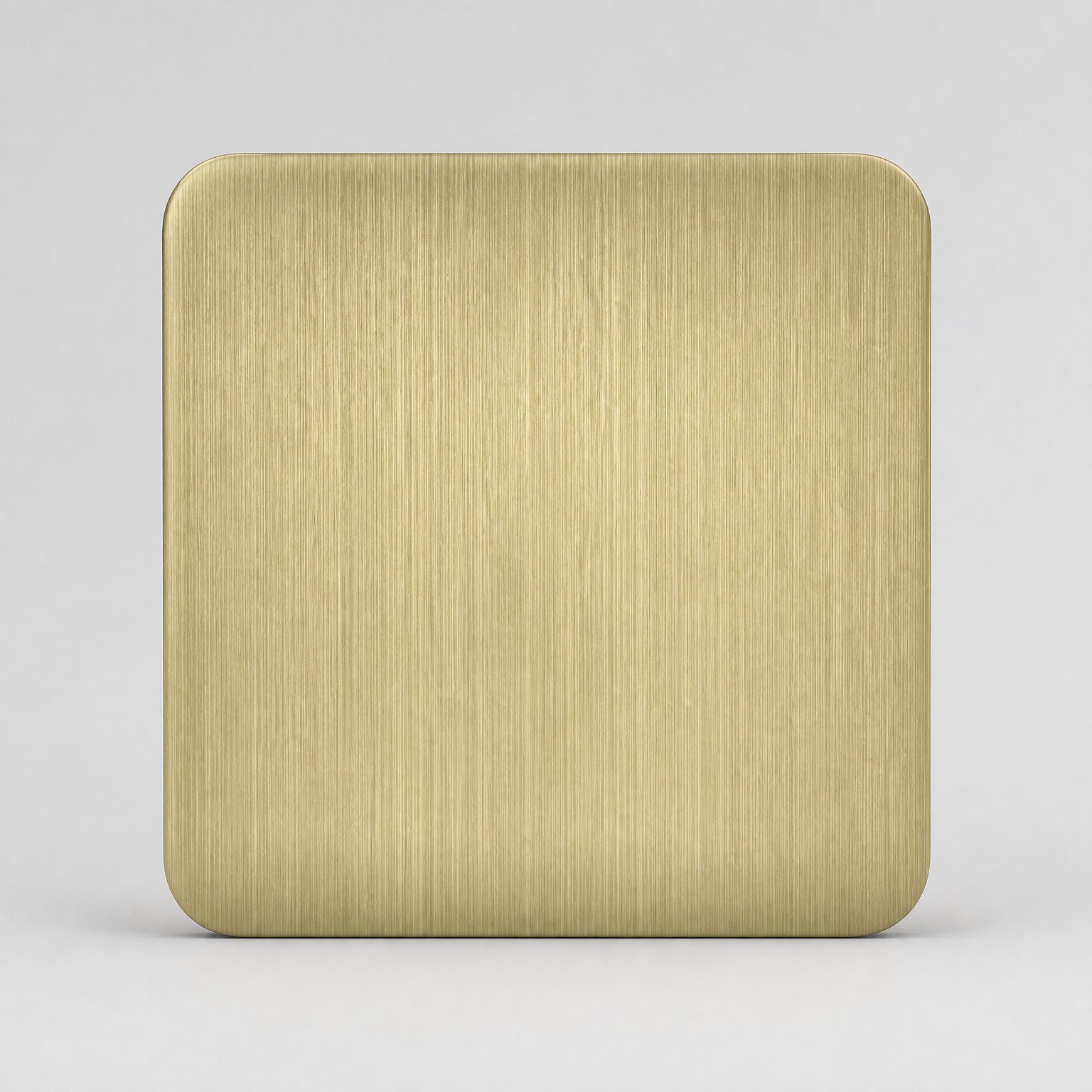 Champagne gold PVD color reference on a brushed stainless steel sample