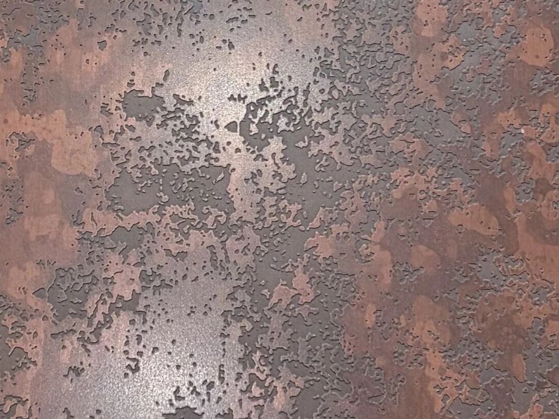 Panel scale view of the same antique patina surface showing tonal balance