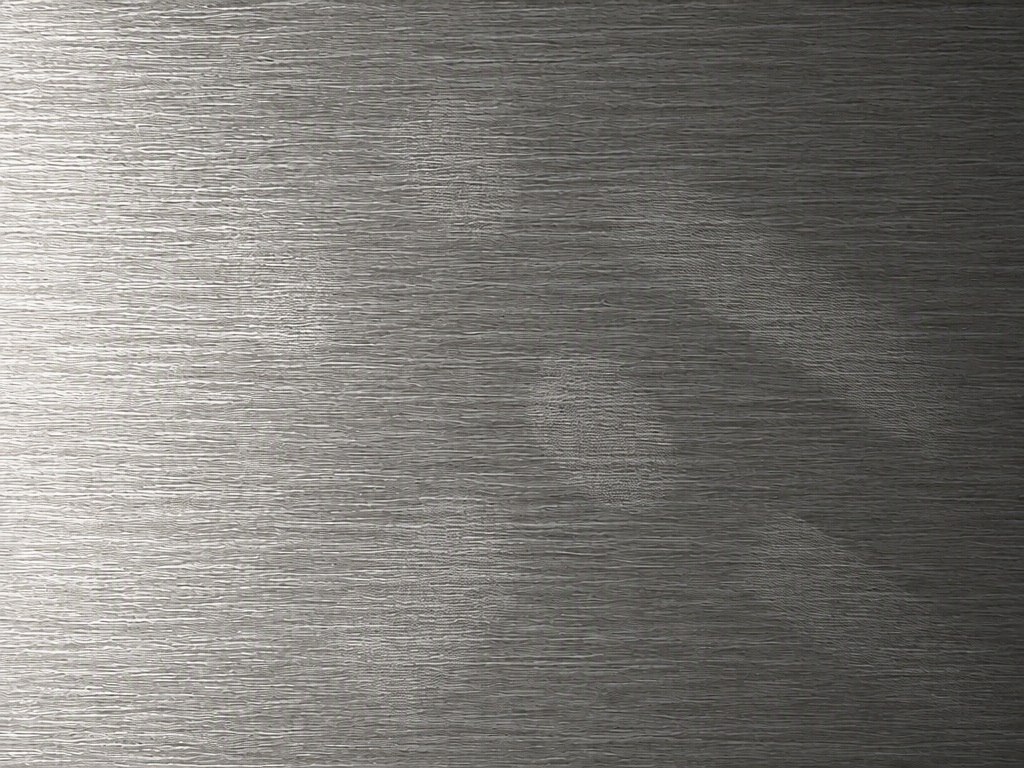 A silver stainless steel surface under grazing directional light where touch marks become visible