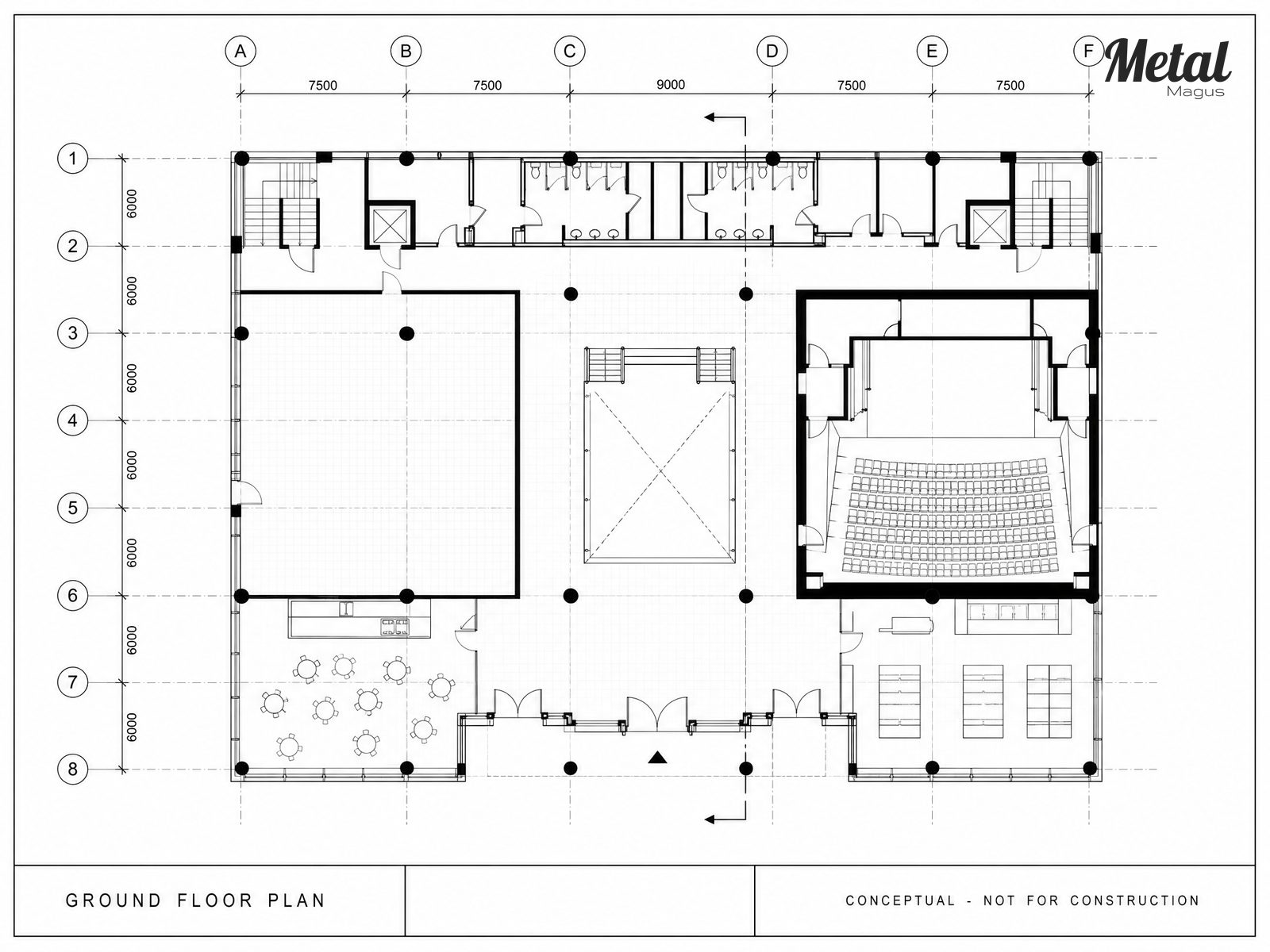 Ground floor plan of the civic centre