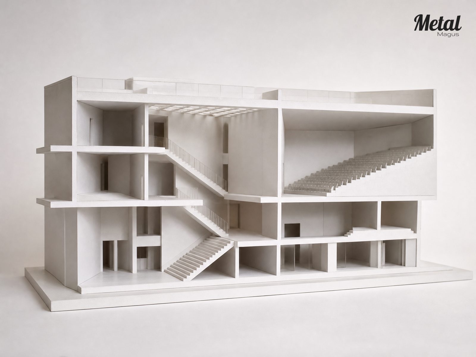 Section model through the atrium