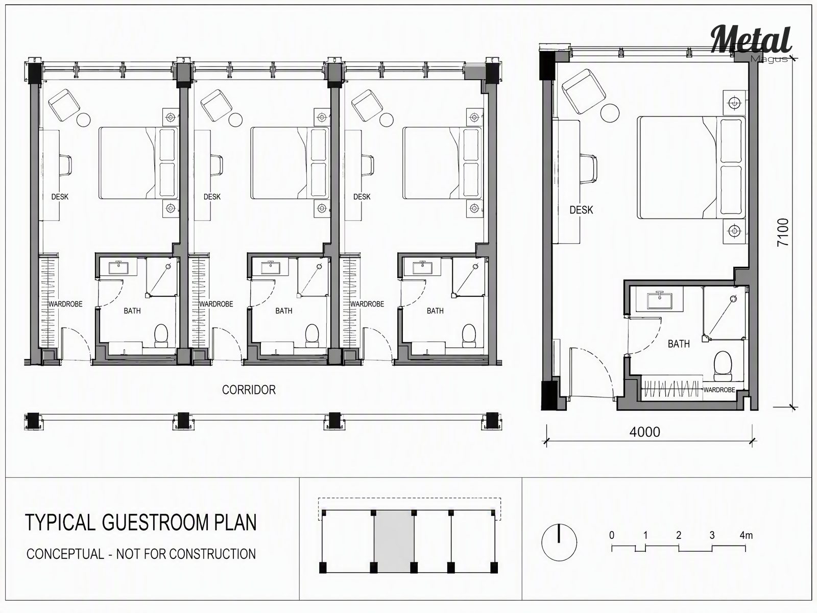 Typical guestroom floor plan