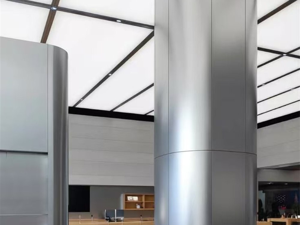 A brushed stainless steel column with a nano anti-fingerprint surface and a cleaner appearance