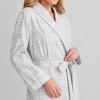 Women's Plaid Flannel Robe With Self-Tie Belt | Custom Sleepwear Manufacturer