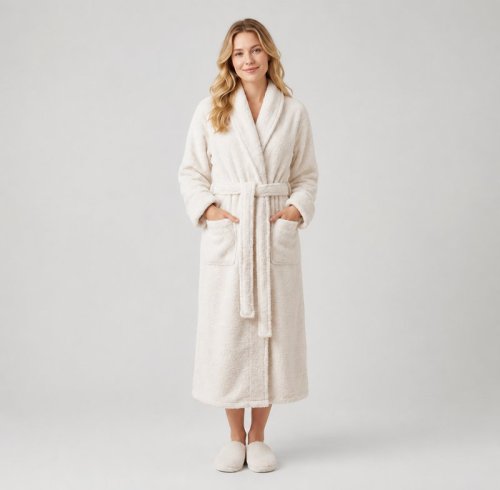 Women's Terry Towel Robe With Shawl Collar | Custom Spa & Sleepwear Manufacturer