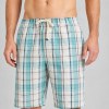 Aqua Plaid Cotton Pajama Shorts | Men's Sleepwear Supplier
