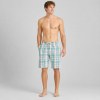 Aqua Plaid Cotton Pajama Shorts | Men's Sleepwear Supplier