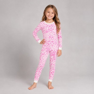 Pink Leopard Kids Loungewear Set | Private Label Sleepwear