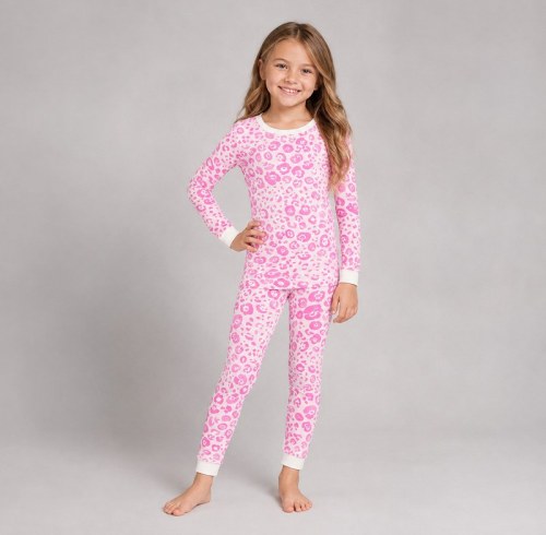Pink Leopard Kids Loungewear Set | Private Label Sleepwear
