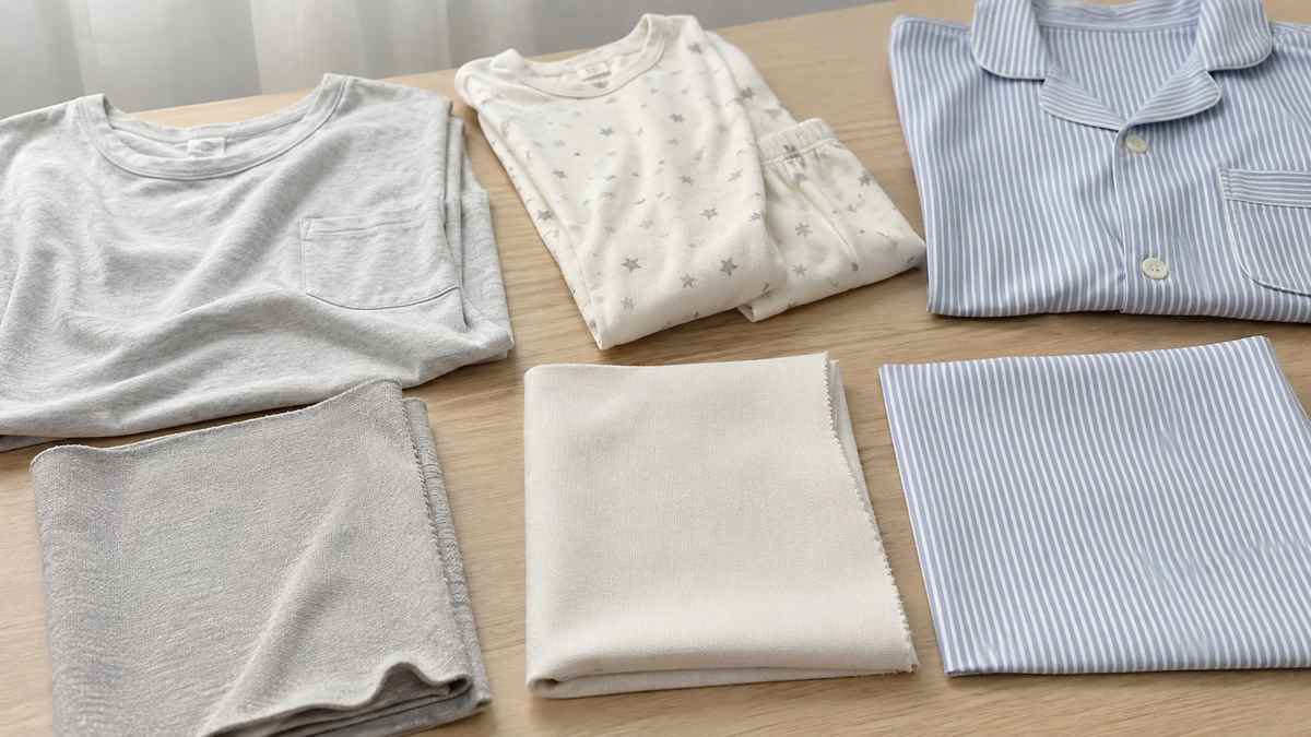Cotton pajama fabric construction guide covering jersey interlock and woven cotton