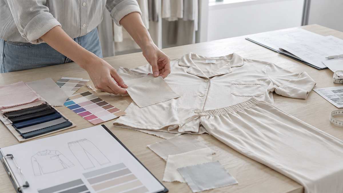 Pajama fabric sample confirmed through garment production before bulk order