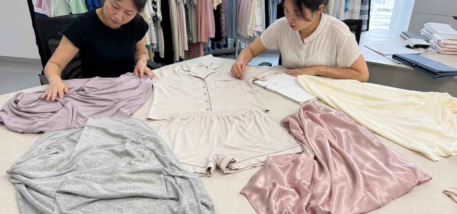 Cotton modal viscose and satin fabrics compared for custom pajama and sleepwear development