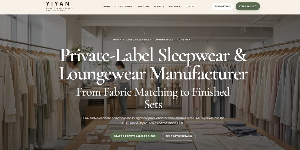 YIYAN official website - private-label sleepwear and loungewear manufacturer
