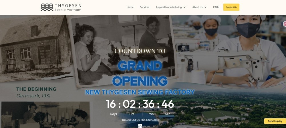 Thygesen Textile Vietnam official website - large-scale apparel and sleepwear manufacturing