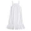 White Cotton Sleeveless Nightgown | Lace Trim Ruffle Hem Sleep Dress