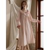Cottagecore Floral Cotton Nightgown | Lace Ruffle Collar Sleep Dress