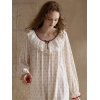 Cottagecore Floral Cotton Nightgown | Lace Ruffle Collar Sleep Dress