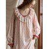 Cottagecore Floral Cotton Nightgown | Lace Ruffle Collar Sleep Dress