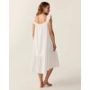 White Swiss Dot Cotton Nightgown | Ruffle Sleeve Tiered Sleep Dress
