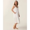 White Swiss Dot Cotton Nightgown | Ruffle Sleeve Tiered Sleep Dress