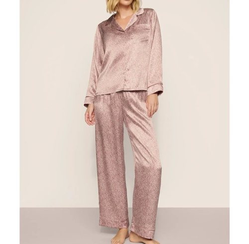 Mulberry Silk Pajama Set Supplier | Notch Collar Long Sleeve Sleepwear