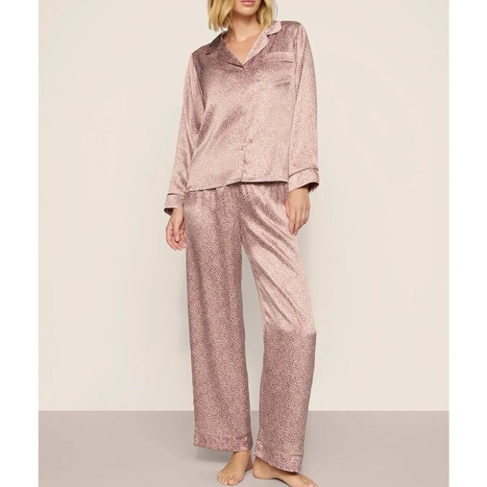Mulberry Silk Pajama Set Supplier | Notch Collar Long Sleeve Sleepwear