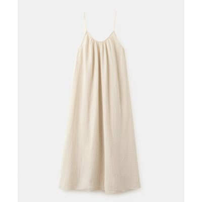 Cotton Gauze Cami Nightgown Supplier | Double Gauze Back Tie Slip Dress