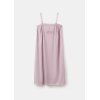 Pink Cotton Slip Nightgown Supplier | Embroidered Lace Yoke Midi Sleep Dress