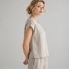 Sand Slub Cotton-Linen Lounge Set Supplier | Cap Sleeve Two-Piece Homewear