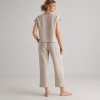 Sand Slub Cotton-Linen Lounge Set Supplier | Cap Sleeve Two-Piece Homewear