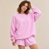 Oversized Crewneck Sweatshirt Shorts Set Supplier | Women's Lounge Set Manufacturer