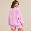 Oversized Crewneck Sweatshirt Shorts Set Supplier | Women's Lounge Set Manufacturer
