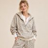 Leopard Print Half Zip Hoodie Jogger Set Supplier | Women's Loungewear Manufacturer