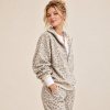 Leopard Print Half Zip Hoodie Jogger Set Supplier | Women's Loungewear Manufacturer