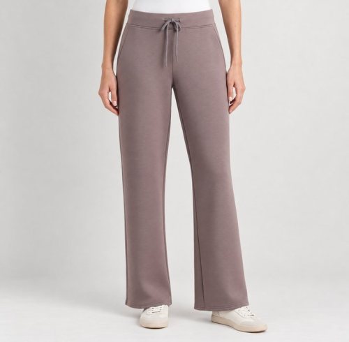 Mauve Wide Leg Drawstring Knit Pants Supplier | Women's Lounge Pants Manufacturer