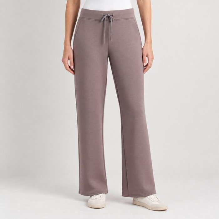 Mauve Wide Leg Drawstring Knit Pants Supplier | Women's Lounge Pants Manufacturer
