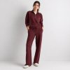 Burgundy Half Zip Knit Lounge Set Supplier | Women's Knit Loungewear Manufacturer