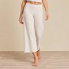 Cream Cropped Wide Leg Knit Pants Supplier | Women's Knit Lounge Pants Manufacturer